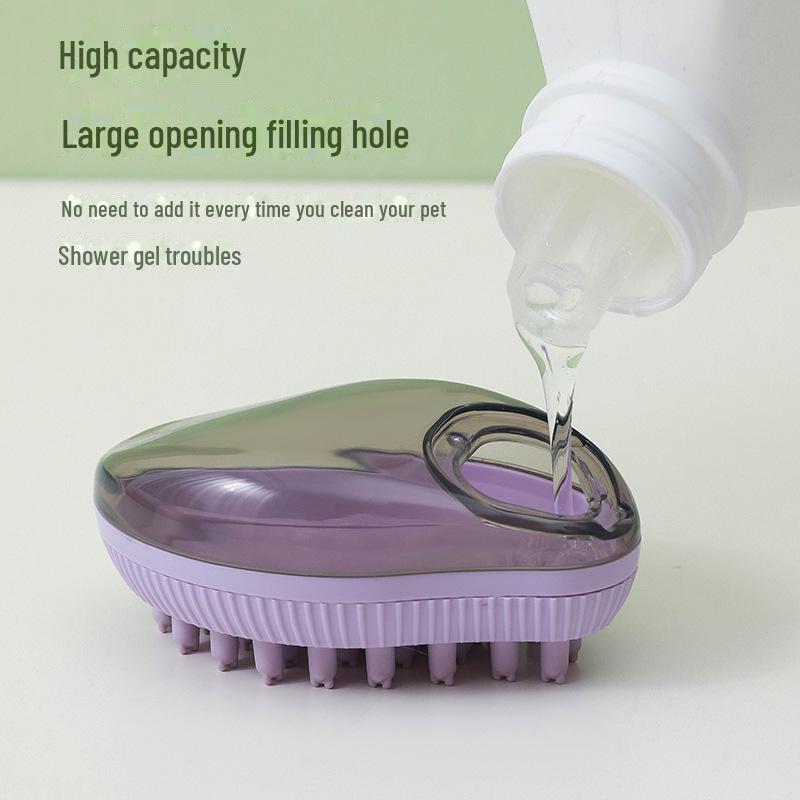 Silicone Push-Type Pet Bath Brush & Detangling Comb