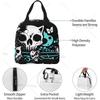 Butterfly Skeleton Cat Insulated Lunch Bag for Women Men, Waterproof Reusable Lunch Cooler Tote,  Lunch Tote for College or Work