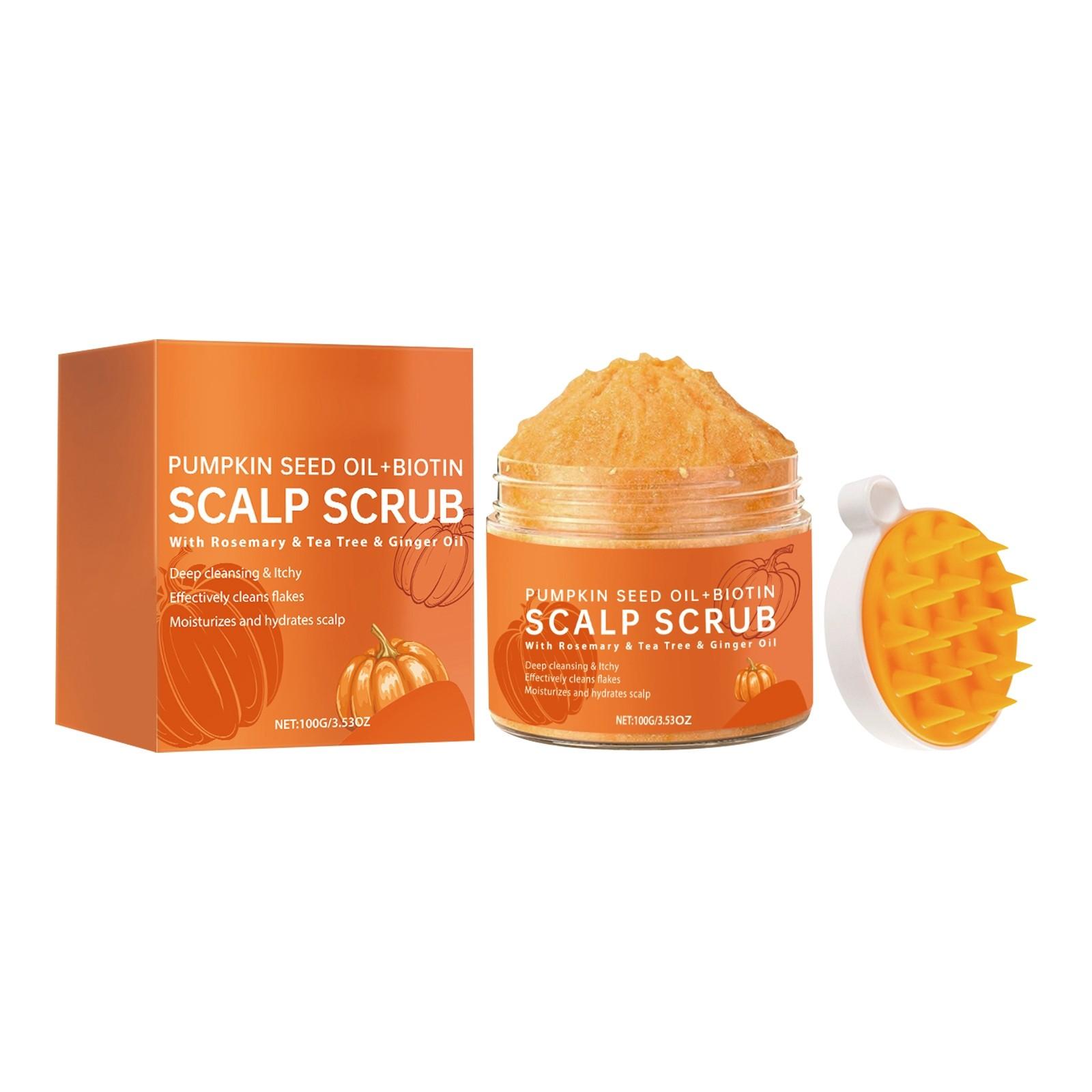 

Скраб для кожи головы, Отшелушивание кожи головы с маслом семян, Зуд кожи головы, Удаление перхоти и стимуляция роста волос оранжевый