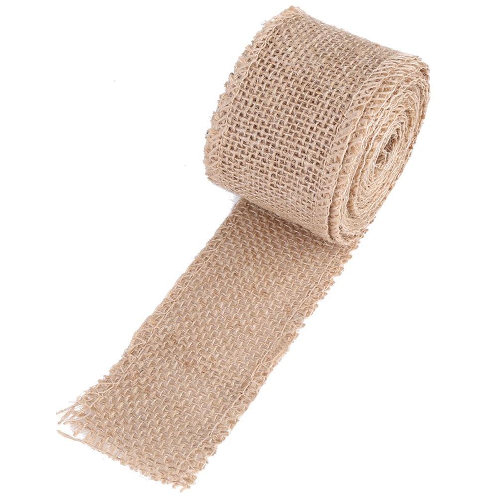 

Webbing Yellow Burlap Roll Wired Edge 3Meter Jute Roll Burlap Fabric Wedding Decoration
