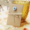 Funny Kraft Paper Handmade Dried Flowers Holiday  Greeting Cards 4 Pcs