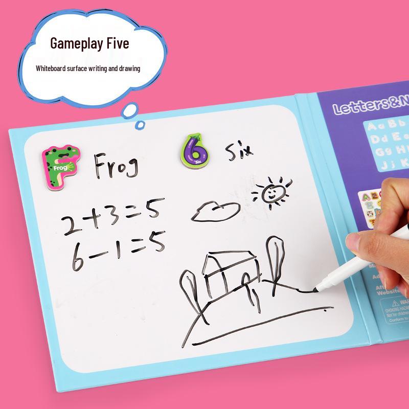 Children's Educational Toy: Alphabet Matching Magnetic Puzzle Board with Uppercase & Lowercase Letters and Number Learning Cards