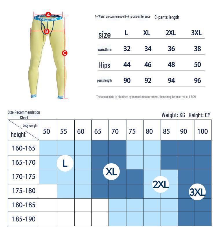 Leggings Térmicos de Algodón y Lana de Corte Slim para Hombre
