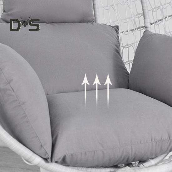 Eierstuhlkissen, Schaukelstuhlkissen mit Kopfstütze, waschbar, Hängekorb-Sitzkissen, Ersatz für den Eierstuhl auf der Terrasse oder im Garten