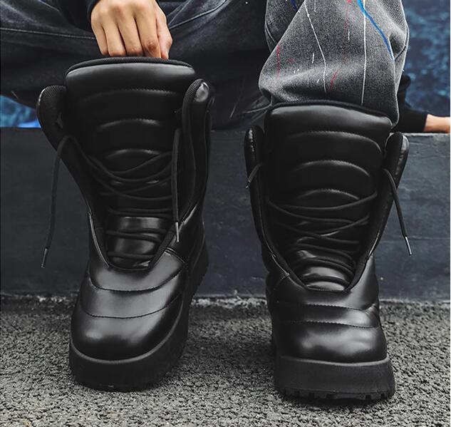 Fashion Blue Men's High Sneakers Streetwear Designer Boots Men Comfort Casual Supetstar Luxury Shoes Men Trendy Motorcycle Shoes A2