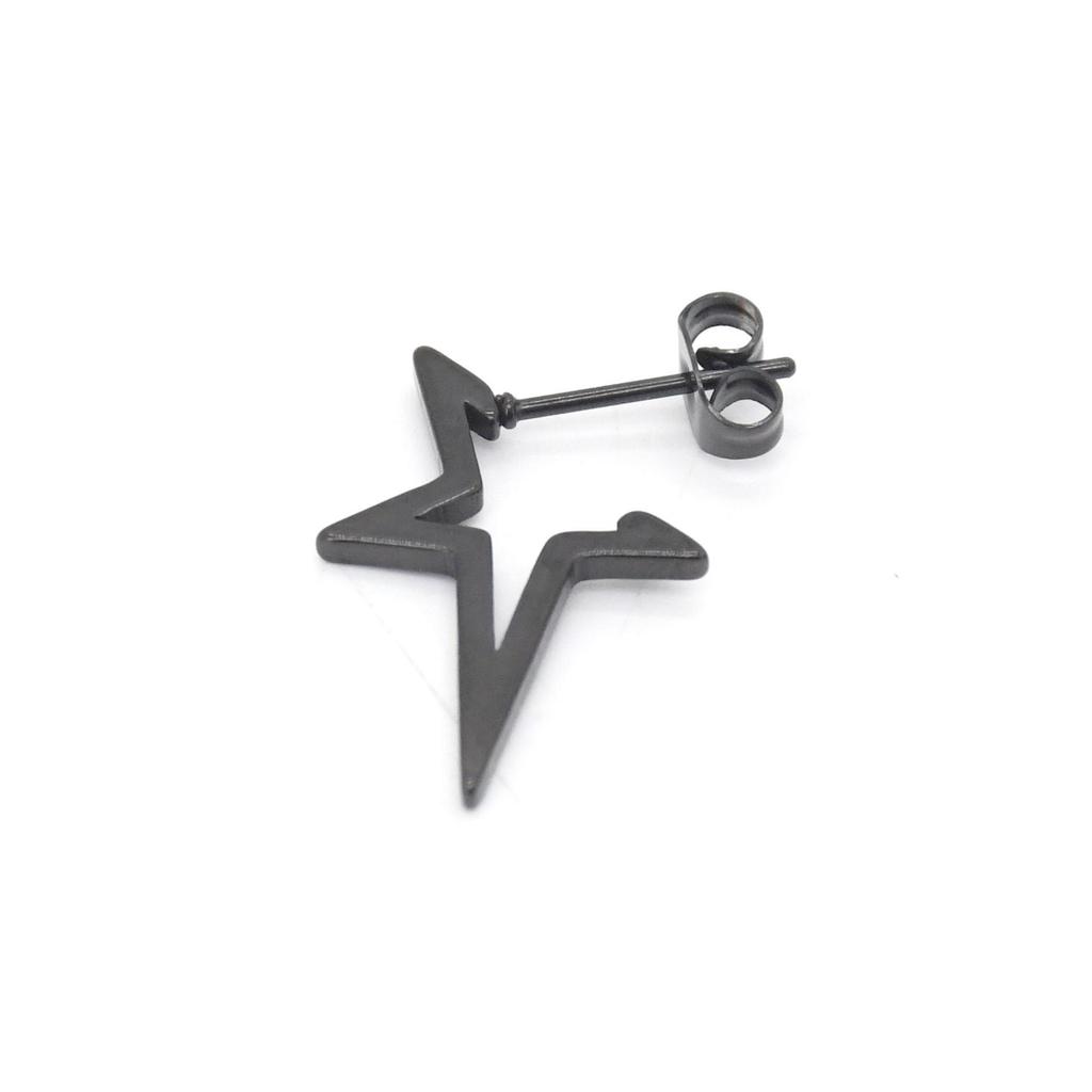 Retro Geometric Five-Pointed Star Stainless Steel Stud Earrings for Women