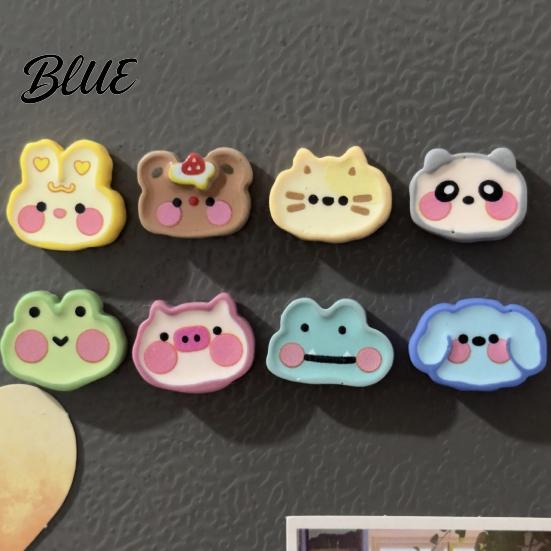 Office Whiteboard Magnets 8Pcs Cartoon Animal Fridge Magnets Cute Resin Magnetic Decorations for Refrigerator And Creative Ornaments Cabinet,