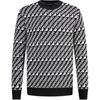 Ss23 Letter Logo All Over Print Crew Neck Long Sleeve Sweater Men Sweater Navy-Blue White 6R1MU2-1MMKZ-F905