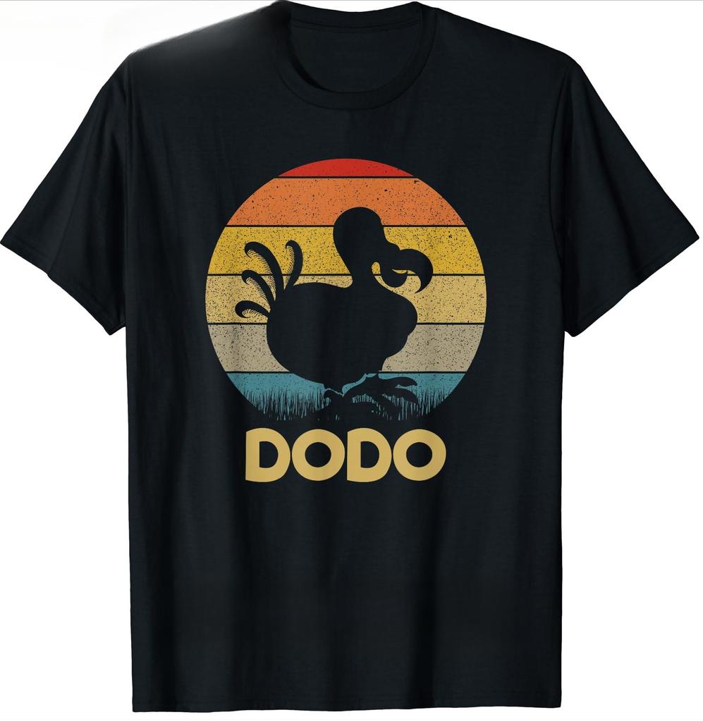 Dodo Retro Sonnenuntergang Dodo Vogel Silhouette Dodo Vogel Kurzarm Neuankunft Harajuku Bedrucktes T-Shirt HERREN DAMEN UNISEX T-Shirts Oberteil