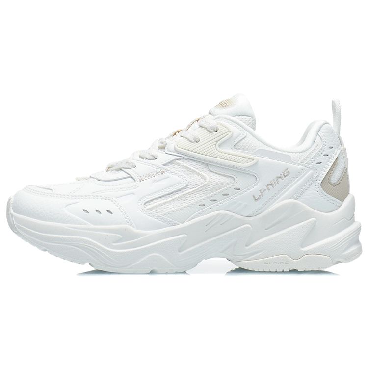 Li-Ning Shock Absorbing Non-Slip Durable Low-Top Running Shoes Women Sneakers Beige AGCR332-1