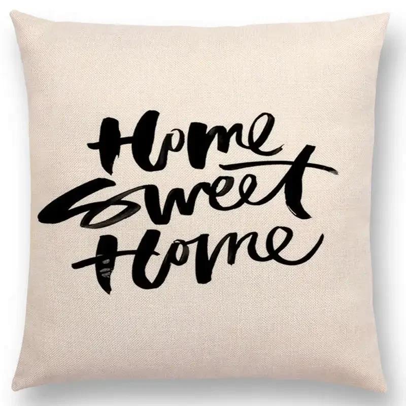 Newest Black Letter Brave Confidence Hope Forceful Warm Words Cushion Cover Christmas Gifts Sofa Throw Pillow
