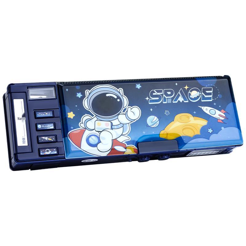 Children's Large Capacity Double-Layer Pencil Case with Password Lock for Boys & Girls