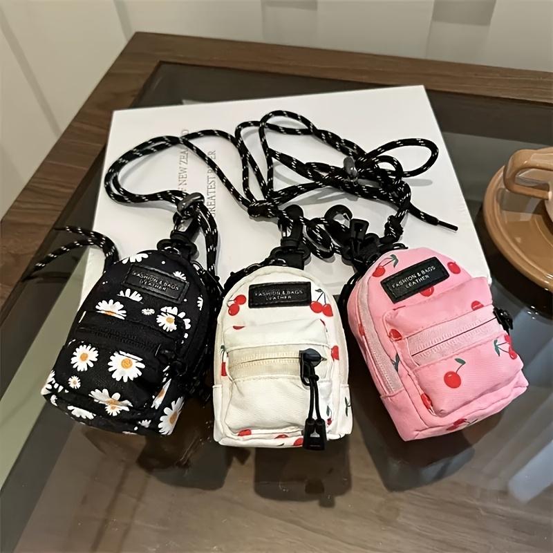 1pc Mini Floral Print Crossbody Bag Versatile Women'S Shoulder Bag with Detachable Strap, Oxford Fabric,Perfect for Lipstick & Earphones Bag