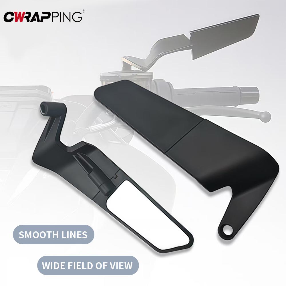 Motorcycle Side View Mirror Motorcycle Rearview Mirror Large Field of View Ultra Wide Angle Reflector Folding Side Mirrors