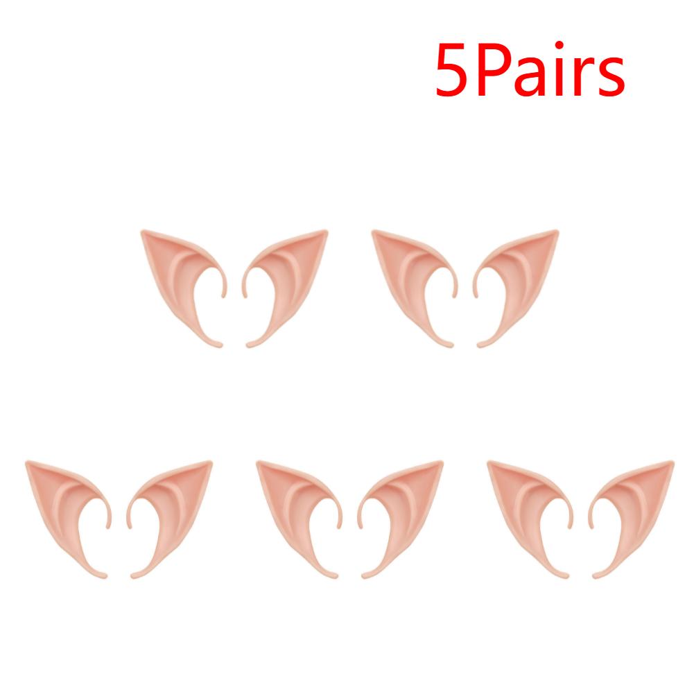 20-1Pairs Halloween Elf Ears Latex Ears for Angel Halloween Cosplay Decoration Masquerade Costume Fairy Photo Props for Girls