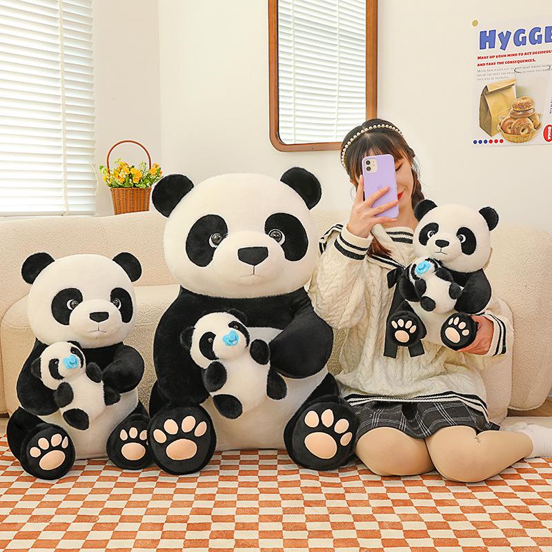 

Очаровательная плюшевая игрушка «Мама и малыш панда» - Кукла гигантская панда, Идеальный подарок на день рождения для детей 35cm