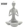 Dekorative Meditationsstatue 3D-gedruckte Yoga-Figur Blumentopf für Sukkulenten und Luftpflanzen, Minimalistisches Heimdekorationsornament Zen-Stil Skulptur