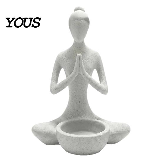 Dekorative Meditationsstatue 3D-gedruckte Yoga-Figur Blumentopf für Sukkulenten und Luftpflanzen, Minimalistisches Heimdekorationsornament Zen-Stil Skulptur