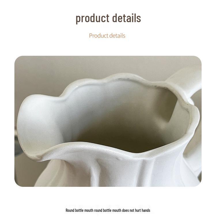 Keramisk vas i Wabi-Sabi-stil för blommor: Prydnad för vardagsrum för hydroponiska arrangemang och vattenutställningar med färska blommor