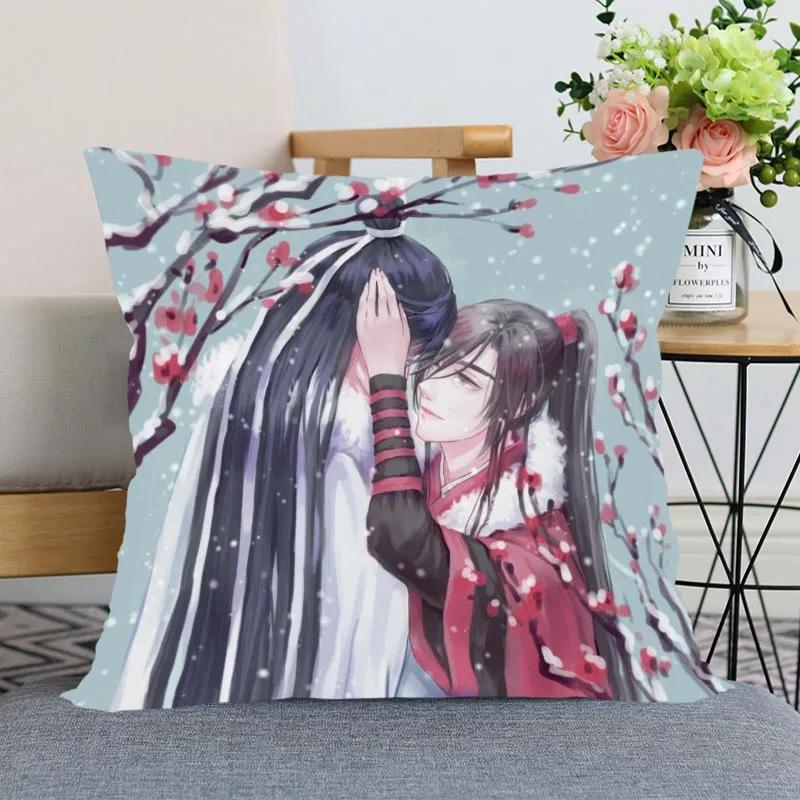 New Arrival Mo Dao Zu Shi Pillow Cover Bedroom Home Office Decorative Pillowcase Square Zipper Pillow Cases Satin Soft No Fade