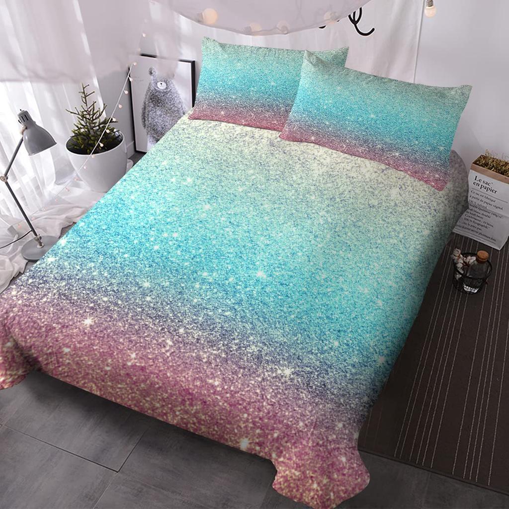 Colored Marble Bedding Three-Piece Quilt Cover