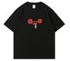 Weightlifting Mouse Fun Simple Mini Cartoon Print Short-Sleeved T-Shirt, New Style Top, Suitable for Both Men and Women