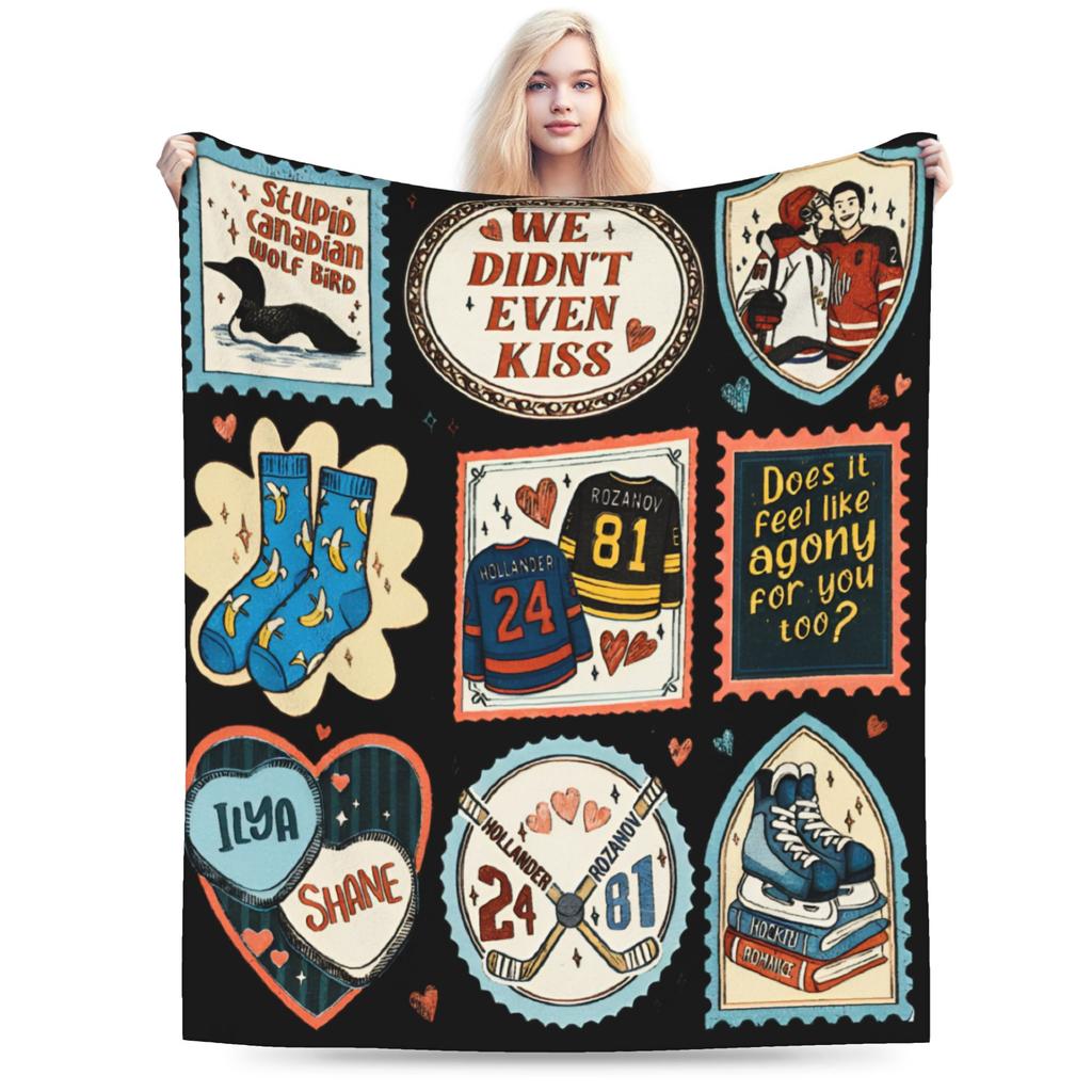 Warm Cozy Blanket Travel Office Ilya Shane Hockey Romance Heated Rivalry Throw Blanket Print Bedspread For Home Decor