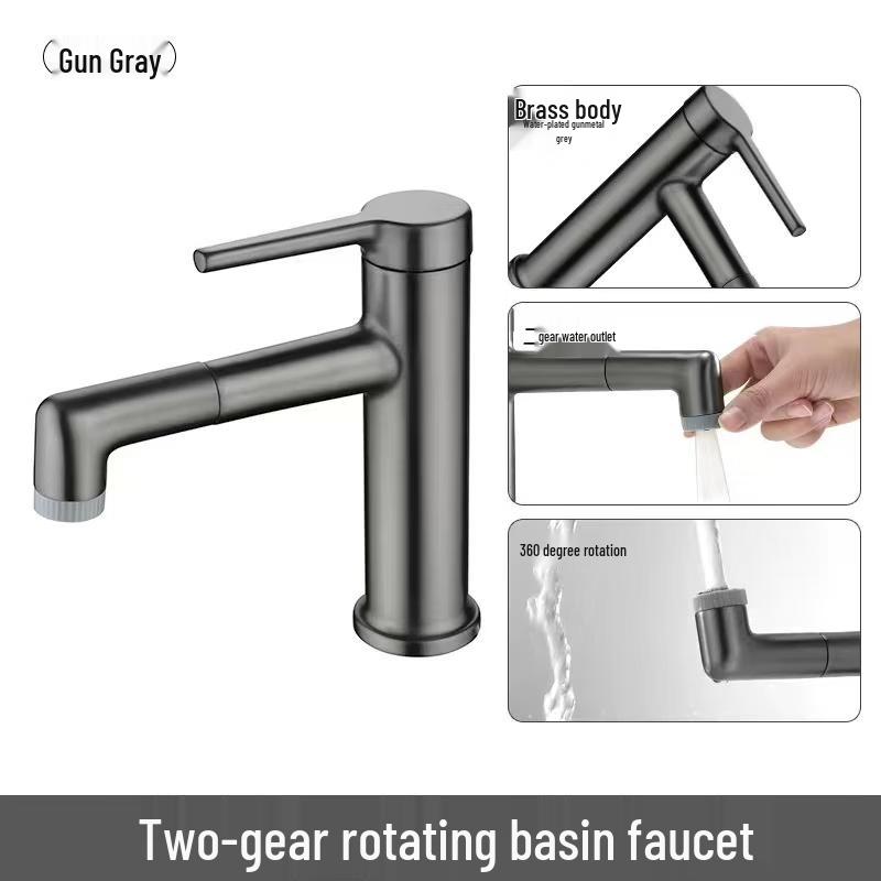 Versatile Pull-Out Kitchen and Bathroom Faucet