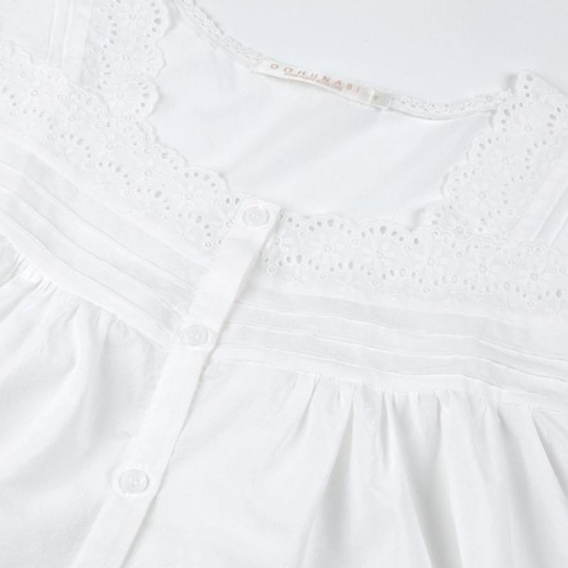 Gohunabi Blooming Pajama Dress White