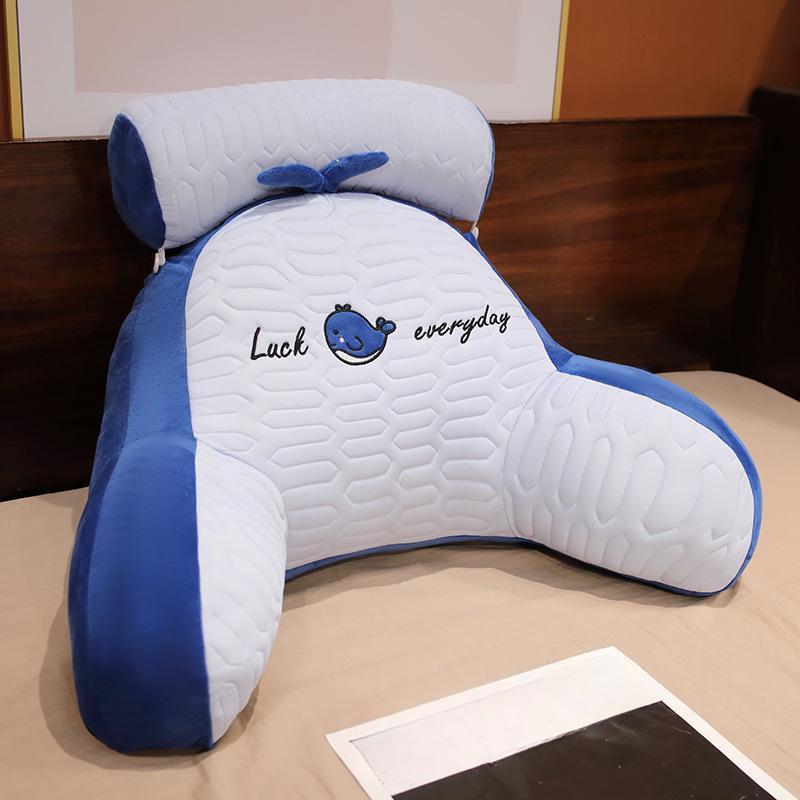 Large Soft Bedside Pillow - Cozy Back Cushion for Girls