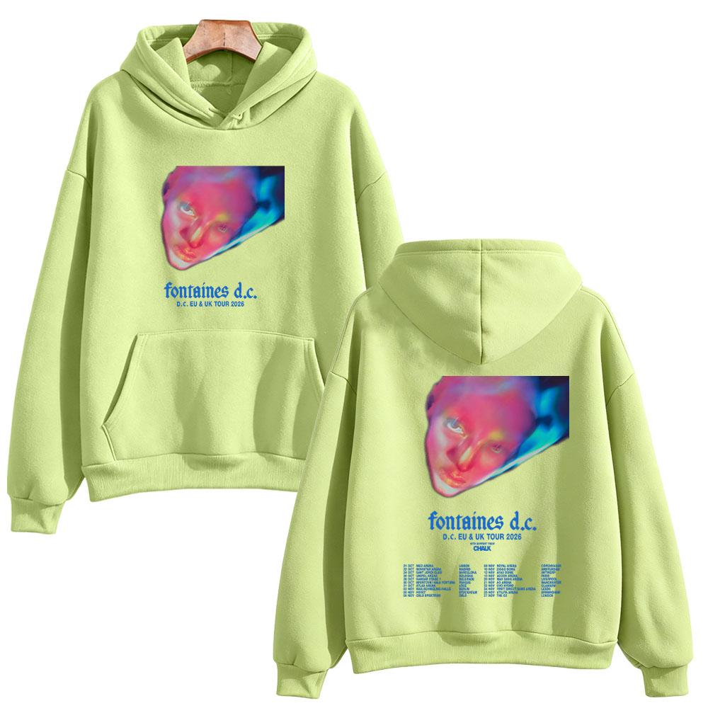 Fontaines D.C. Tour 2026 Hoodies Unisex with Hooded Long Sleeve Sweatshirt Rock Oversized Fan Streetwear Fashion Loose Pullovers