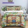 Mario Jumping Action Duvet Cover & Pillowcases, Mario Fan Vibrant Bedding, Perfect Gift.chl