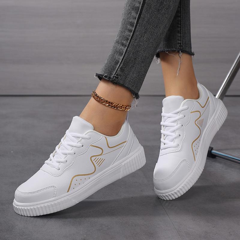 

New breathable casual versatile fashion black and white lightweight soft-soled sports little white shoes lightweight 35 чёрный