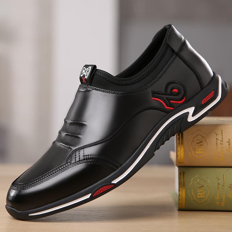 

Осенний бренд Мужская повседневная обувь Модная удобная модельная обувь для мужчин Повседневная Мягкая подошва Деловая Замшевая Обувь-слипоны 39 чёрный