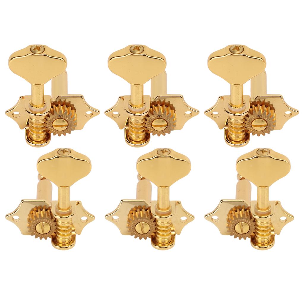 Guitar Tuning Key 3 Left 3 Right 1:18 Gear Ratio Stable Durable Easy Install Musical Instrument PartsGold