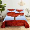 Scene Bed Sheet and Pillowcase Set Bedding Linens Cover Queen King Double Size 220x240 Trees for Bedroom Soft Twin Full Single