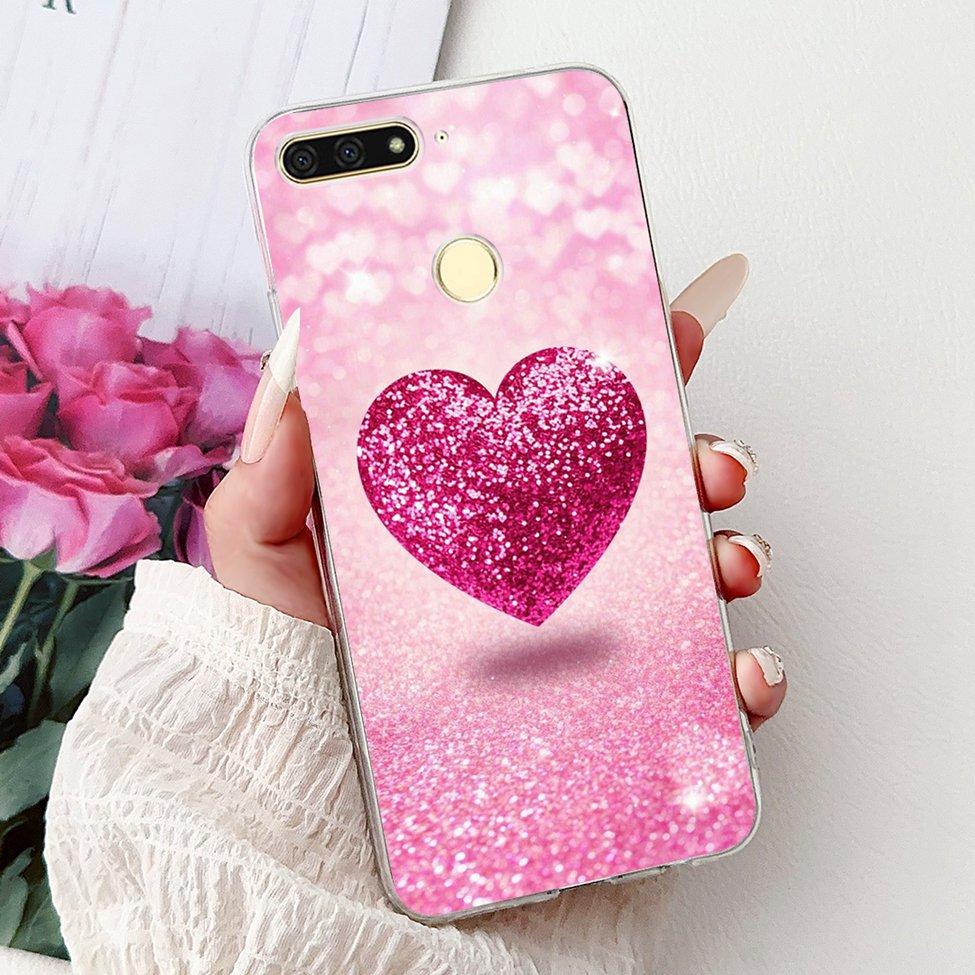 For Huawei Y6 Prime 2018 Case Clear Cute Fashion Flowers Luxury Painted Cover For Huawei Y6Prime 2018 Phone Case ATU-L42 ATU-L31