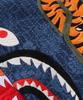 Bape Japanese Indigo Art Camo Double Tiger Shark Full Zip Hoodie (M) Indigo