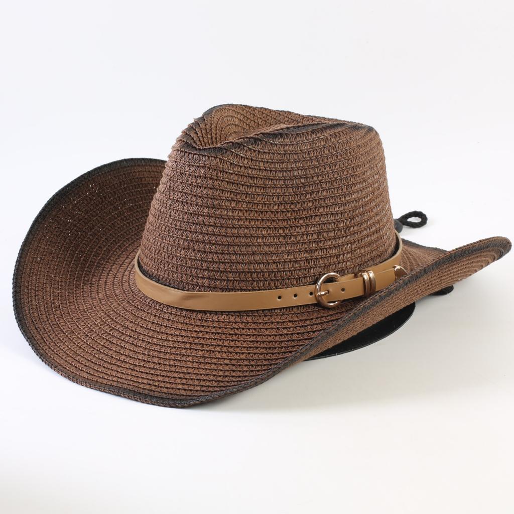 Popular European and American Western Cowboy Straw Hat Men's and Women's Fashion Shade Straw Hat Outdoor Western Cowboy Hat