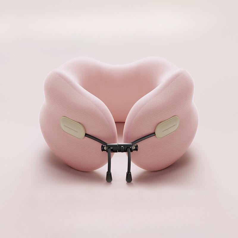 

Memory Foam U-Shaped Neck Pillow Airplane Travel Neck Support Pillow Car Sleeping Pillow рожевий