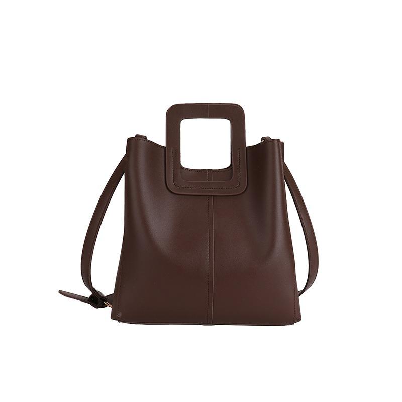 Popular large-capacity bag women's autumn new versatile retro texture shoulder crossbody portable bucket bag