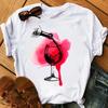 Wine Glass Wine Glass Print Short Sleeve T Shirt Women Vintage Tops Harajuku  Graphic T-shirts Aesthetic Clothes Tee