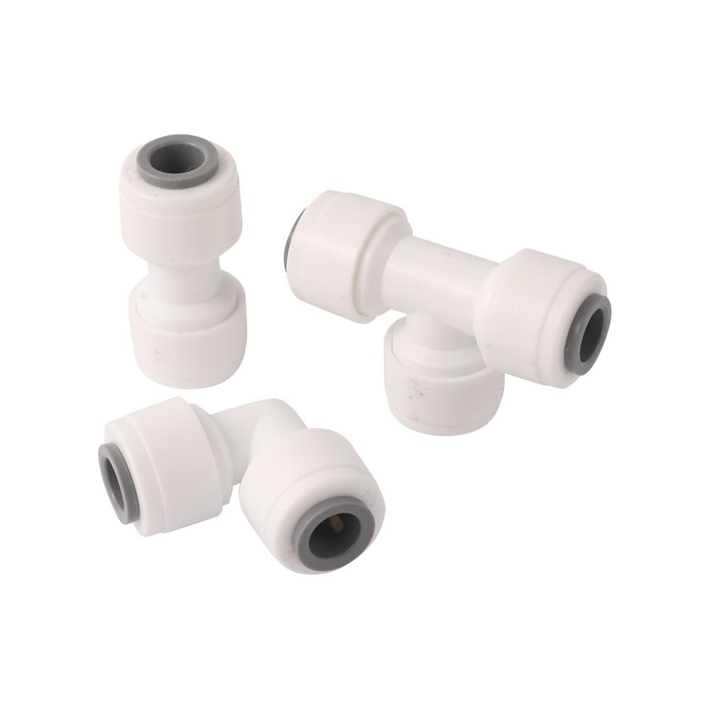 10Pcs 1/4” Slip Lock Quick Access Garden Water Connector Tee Elbow Straight PE Pipe Connector Water Filter Reverse Osmosis Parts