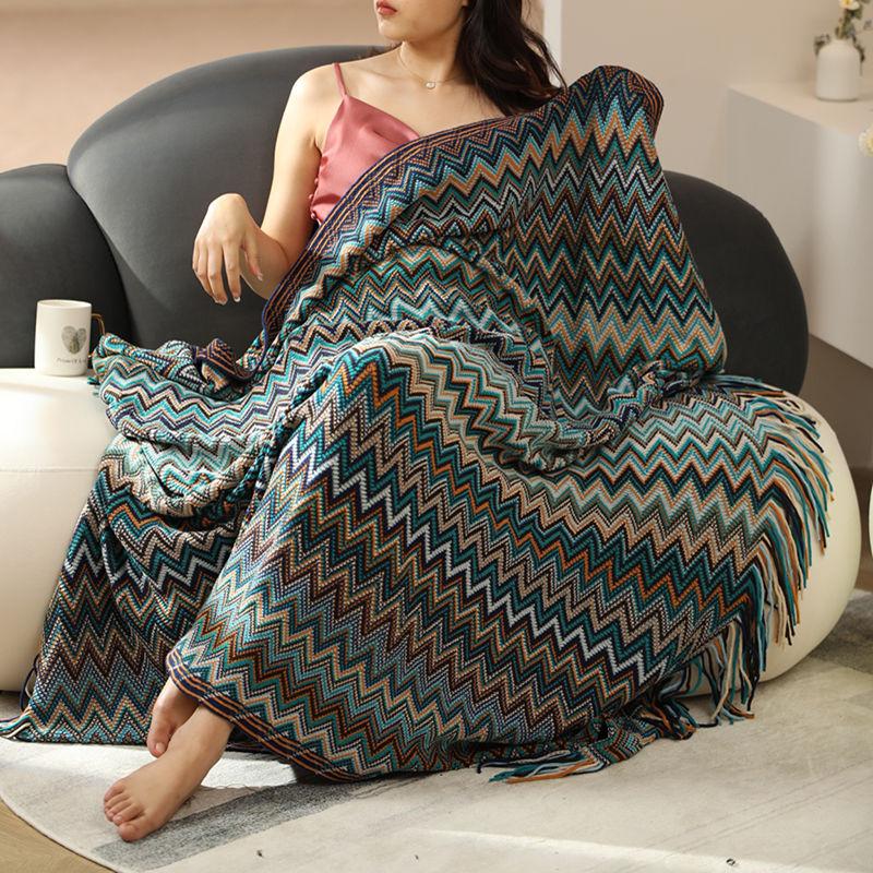 Bohemian Blanket Ins Style Bed End Ethnic Tassel Sofa Throw Office Air-Conditioning Room Cover Summer Thin