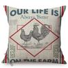 Nordic Farm Animal Cushions Cover Cock Cow Farmhouse Poster Pencil Drawing Cotton Linen Decorative Bed Sofa Pillow Cases Cojines