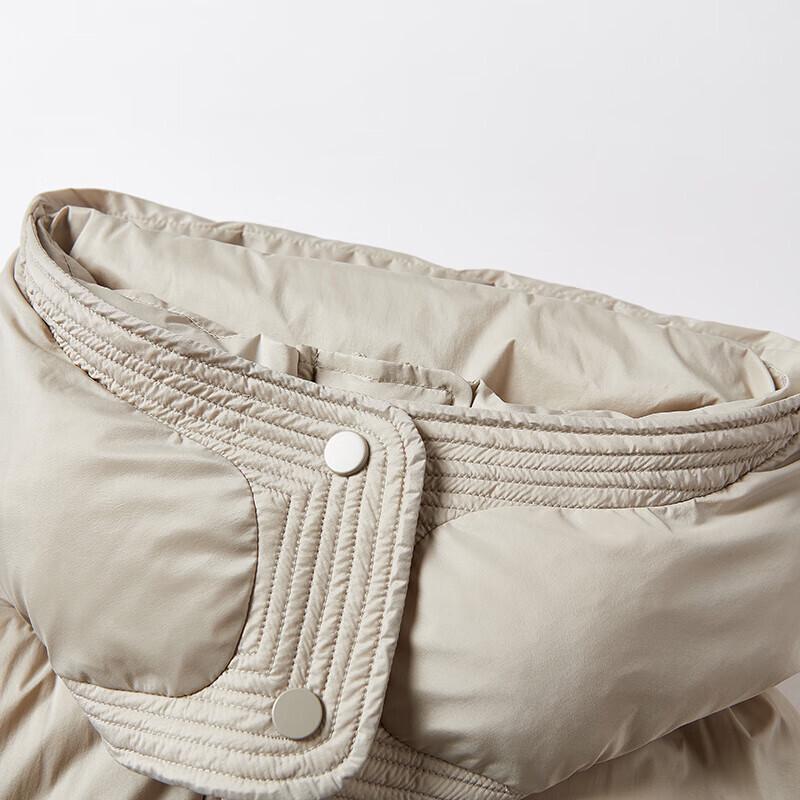 Women's Hooded Mid-Length 90% White Duck Down Jacket