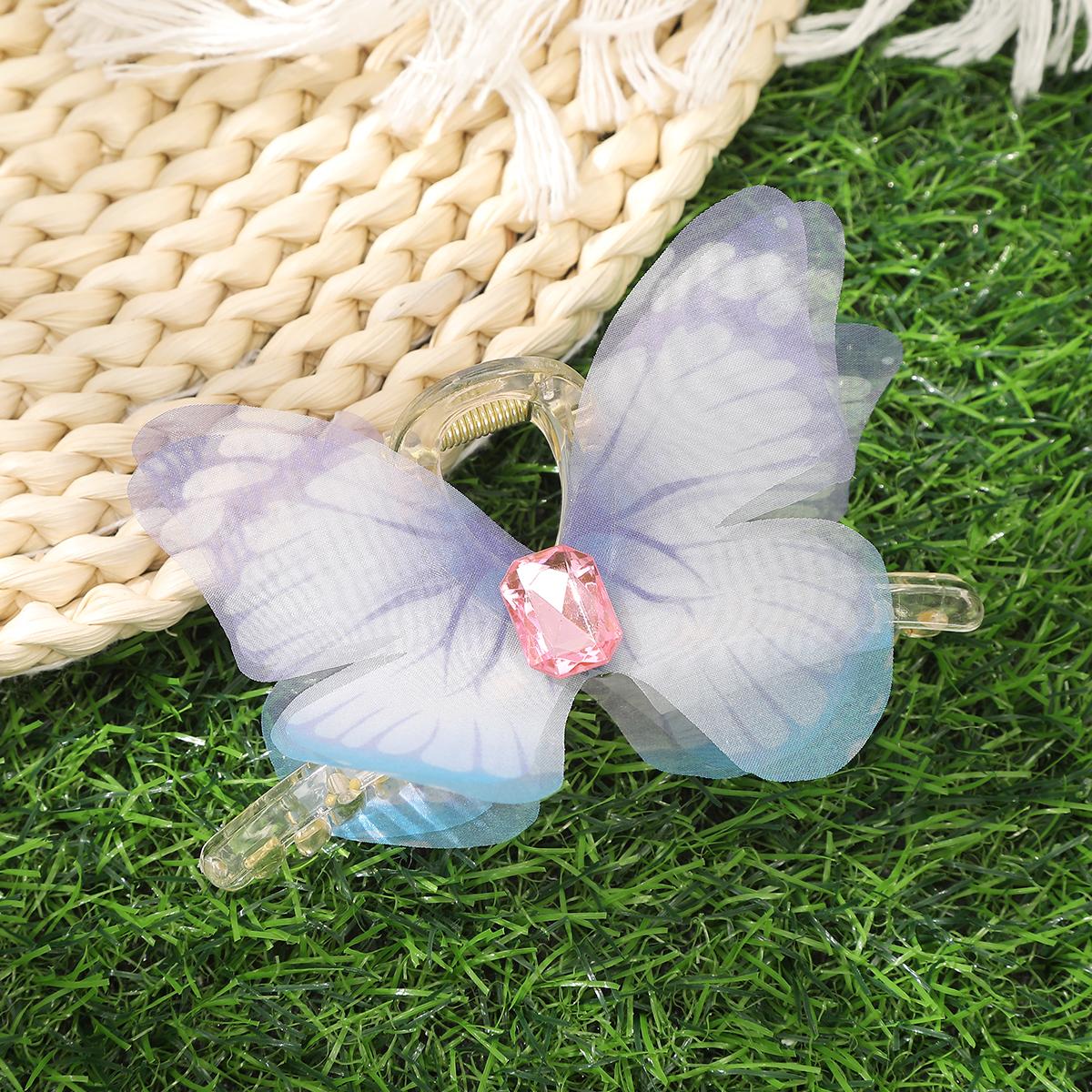 

AWAYTR Soft Gauze Butterfly Hair Claws Fashion Fabric Hair Clips Crab For Women Girl Gift Hair Accessories Valentine Headwear