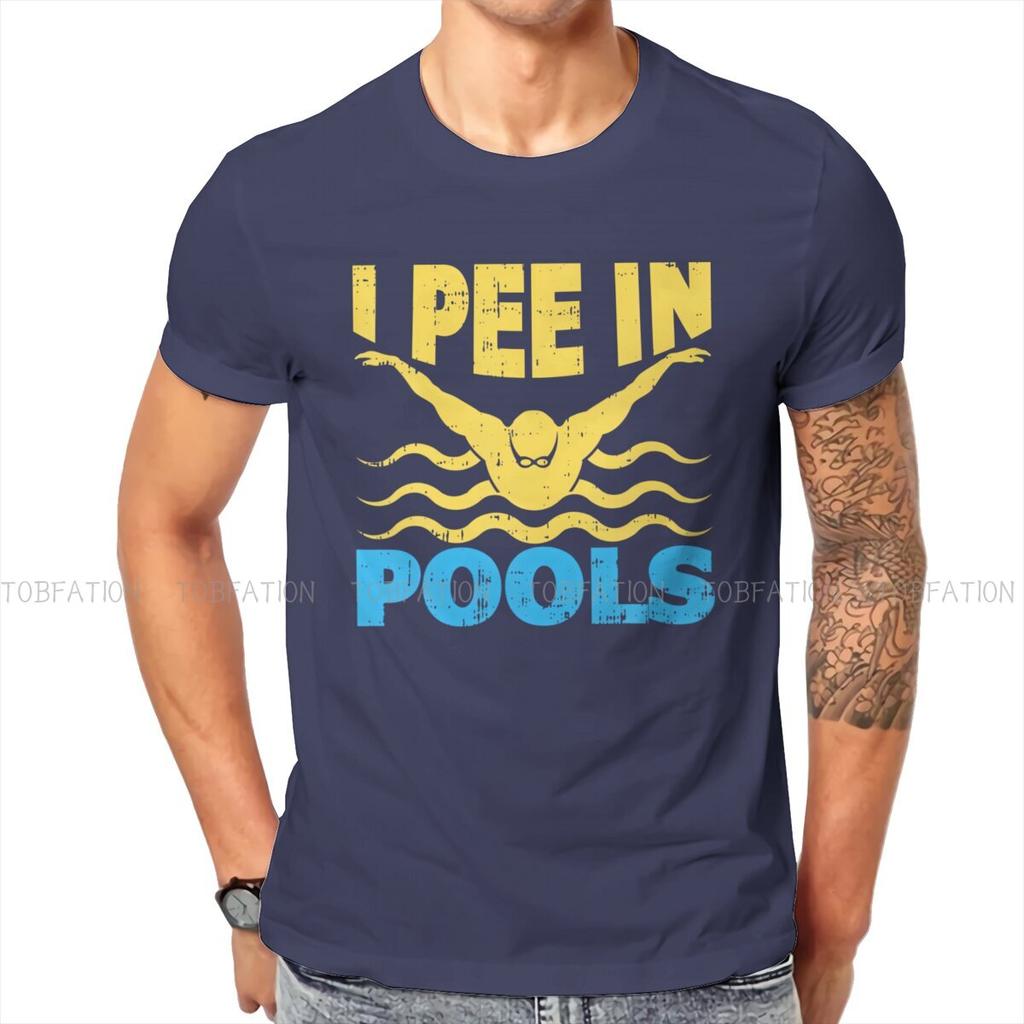 I Pee In The Pool Swimming Lover Swimmer Sarcasm Casual Tshirt Printing Tops Leisure T Shirt Male Short Sleeve Gift Clothes