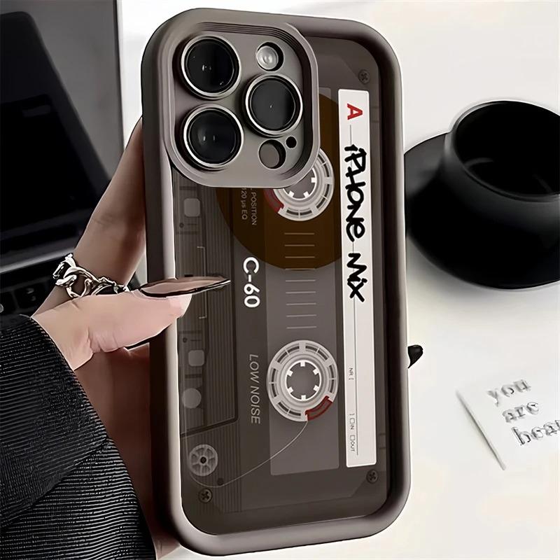 Lucky Tape Pattern Silicone Soft Phone Case For iPhone 16 15 14 13 12 11 Pro Max X XS XR 7 8 Plus 16E SE Shockproof Back Cover