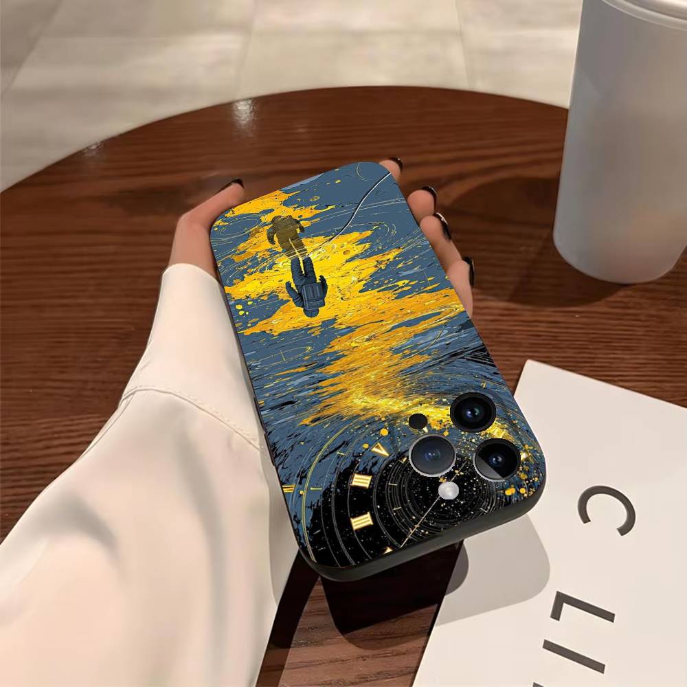 

The Clock Phone Case For iPhone 17,16,15,14,13,12,11,Pro,X,XS,Max,Plus Soft Black Cover iPhone17promax